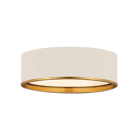 Z-Lite Arlo 4 Light Flush Mount, Matte White & Rubbed Brass 2303F4-MW-RB